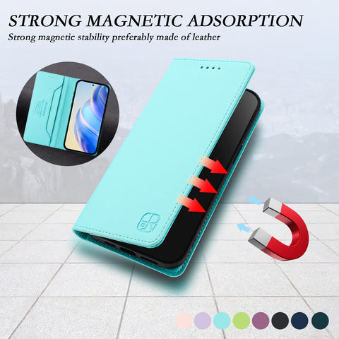 For Samsung Galaxy M06 5G / Galaxy F06 5G Leather Case RINACASIS RC01 Phone Cover with RFID Blocking Wallet Stand
