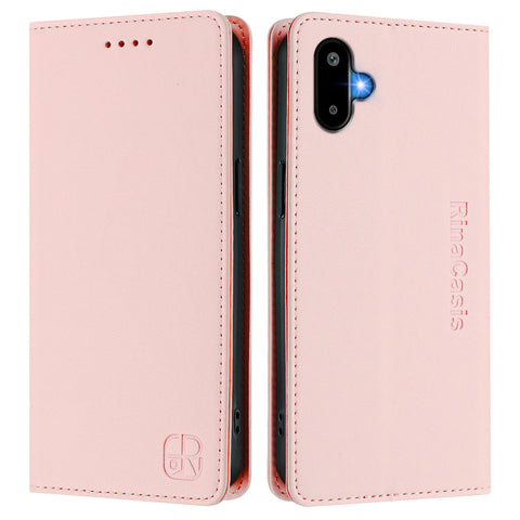 For Samsung Galaxy M06 5G / Galaxy F06 5G Leather Case RINACASIS RC01 Phone Cover with RFID Blocking Wallet Stand