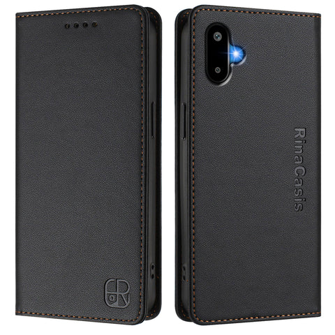For Samsung Galaxy M06 5G / Galaxy F06 5G Leather Case RINACASIS RC01 Phone Cover with RFID Blocking Wallet Stand