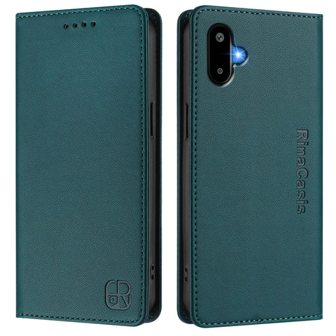 For Samsung Galaxy M06 5G / Galaxy F06 5G Leather Case RINACASIS RC01 Phone Cover with RFID Blocking Wallet Stand