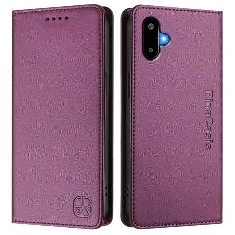 For Samsung Galaxy M06 5G / Galaxy F06 5G Leather Case RINACASIS RC01 Phone Cover with RFID Blocking Wallet Stand