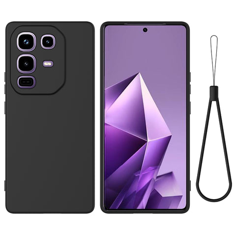 For Infinix Note 50 Pro+ 5G Liquid Silicone Case Phone Back Cover with Hand Strap