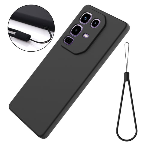 For Infinix Note 50 Pro+ 5G Liquid Silicone Case Phone Back Cover with Hand Strap