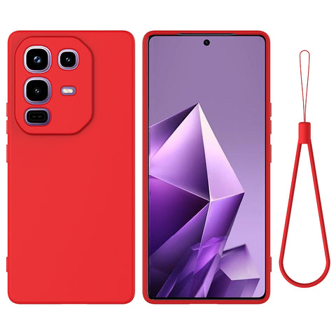 For Infinix Note 50 Pro+ 5G Liquid Silicone Case Phone Back Cover with Hand Strap
