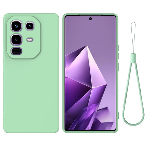 For Infinix Note 50 Pro+ 5G Liquid Silicone Case Phone Back Cover with Hand Strap