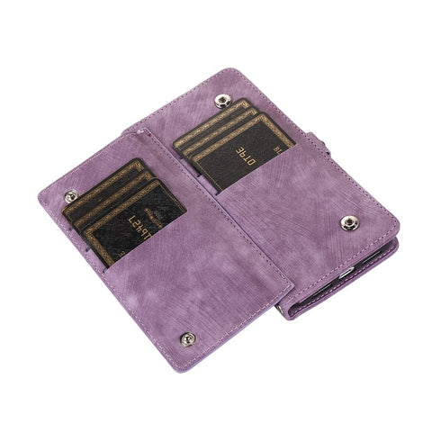 For Samsung Galaxy  A06 4G / 5G Case Zipper Pocket 9 Card Slots PU Leather Phone Cover with Wrist Strap