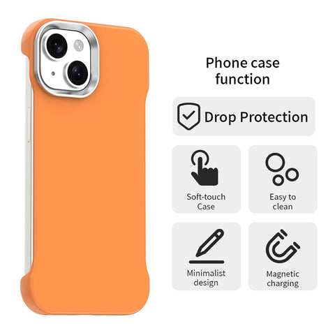For iPhone 15 Plus / 14 Plus Case Frameless Ultra Thin TPU + PET Phone Cover Reinforced Corners