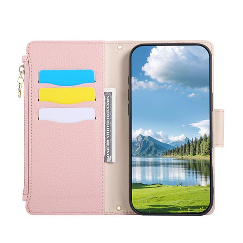 For Samsung Galaxy A06 4G / 5G Case Zipper Wallet Leather Phone Cover with Wrist Strap