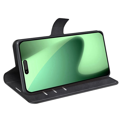 For iPhone 17 Pro Max Stand Case Anti-Scratch Calf Texture Leather Phone Cover