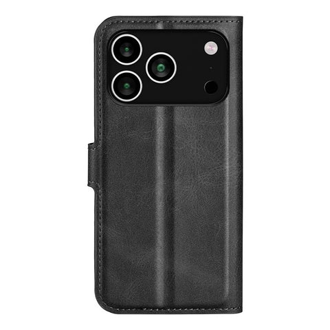 For iPhone 17 Pro Max Stand Case Anti-Scratch Calf Texture Leather Phone Cover