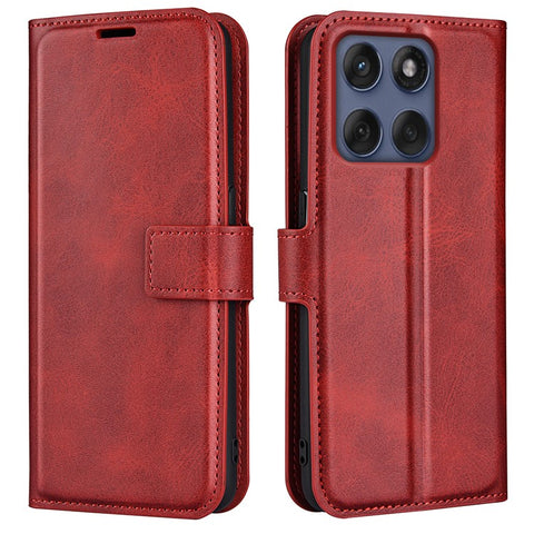 For Motorola Edge 60 Fusion 5G Stand Case Anti-Scratch Calf Texture Leather Phone Cover