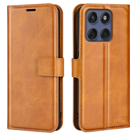 For Motorola Edge 60 Fusion 5G Stand Case Anti-Scratch Calf Texture Leather Phone Cover