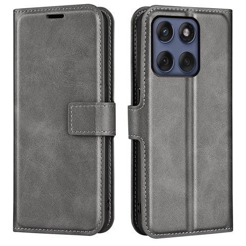 For Motorola Edge 60 Fusion 5G Stand Case Anti-Scratch Calf Texture Leather Phone Cover