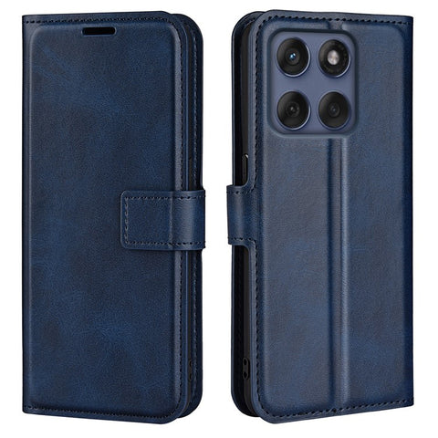 For Motorola Edge 60 Fusion 5G Stand Case Anti-Scratch Calf Texture Leather Phone Cover