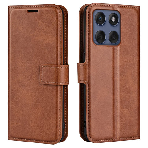 For Motorola Edge 60 Fusion 5G Stand Case Anti-Scratch Calf Texture Leather Phone Cover