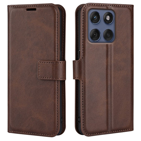 For Motorola Edge 60 Fusion 5G Stand Case Anti-Scratch Calf Texture Leather Phone Cover