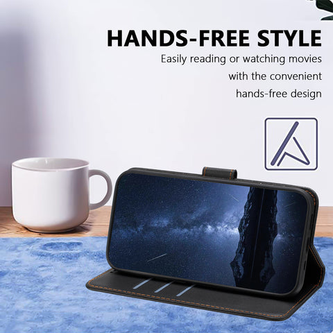 For Motorola Moto G85 5G / Motorola Edge 50 Fusion 5G Leather Case Wallet Stand Solid Color Anti Drop Phone Cover