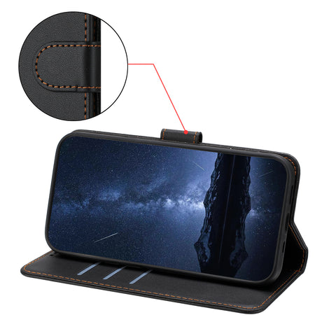 For Motorola Moto G85 5G / Motorola Edge 50 Fusion 5G Leather Case Wallet Stand Solid Color Anti Drop Phone Cover