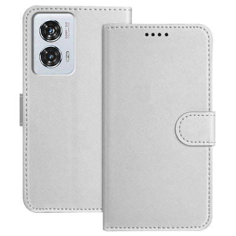 For Motorola Moto G85 5G / Motorola Edge 50 Fusion 5G Leather Case Wallet Stand Solid Color Anti Drop Phone Cover