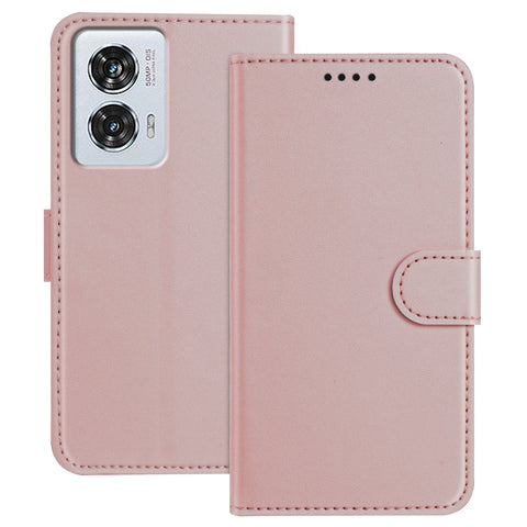For Motorola Moto G85 5G / Motorola Edge 50 Fusion 5G Leather Case Wallet Stand Solid Color Anti Drop Phone Cover