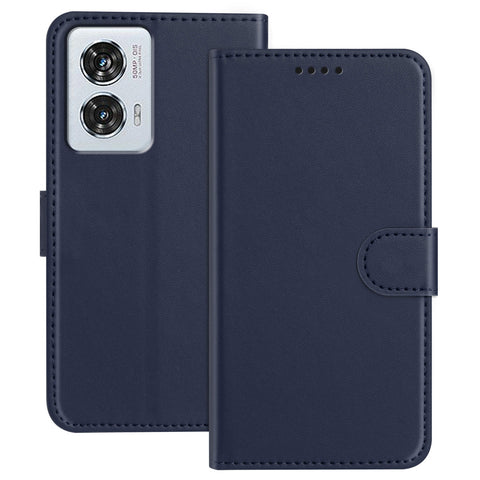 For Motorola Moto G85 5G / Motorola Edge 50 Fusion 5G Leather Case Wallet Stand Solid Color Anti Drop Phone Cover