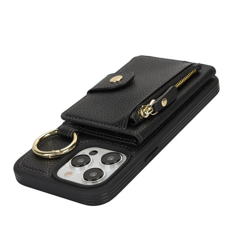 For iPhone 13 Pro Max / 12 Pro Max Case Litchi Textured PU Leather + TPU Kickstand Phone Cover with Card Slot