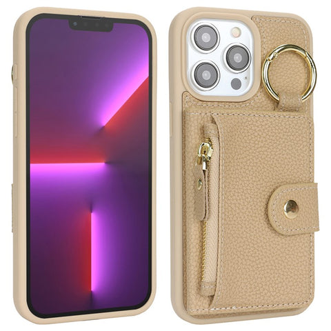 For iPhone 13 Pro Max / 12 Pro Max Case Litchi Textured PU Leather + TPU Kickstand Phone Cover with Card Slot
