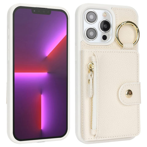 For iPhone 13 Pro Max / 12 Pro Max Case Litchi Textured PU Leather + TPU Kickstand Phone Cover with Card Slot