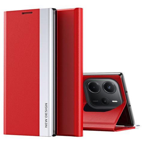 For Xiaomi Redmi Note 14 4G (163.25mm) Case Anti-Drop Leather Phone Cover with Stand