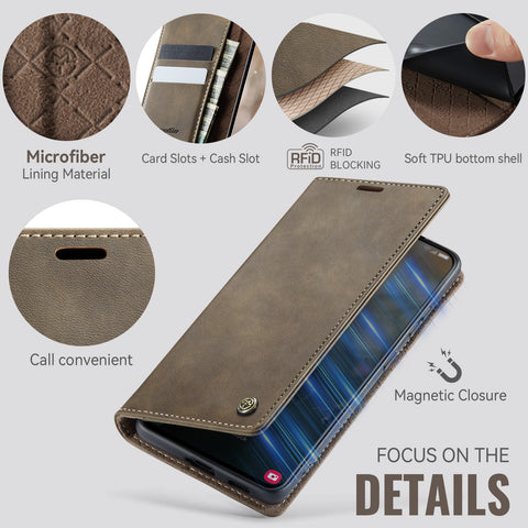 CASEME For Samsung Galaxy S21 Ultra 5G Case  033 Series RFID Blocking Wallet Stand Calf Texture Leather Phone Cover