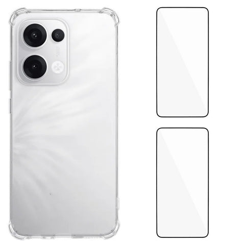 WANLONFENG For Oppo Reno13 Pro 5G TPU Case  WL3 Series 1.5mm Phone Cover with 2Pcs Tempered Glass Films