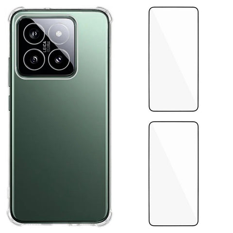 WANLONFENG For Xiaomi 14T Pro TPU Case  WL3 Series 1.5mm Phone Cover with 2Pcs Tempered Glass Films