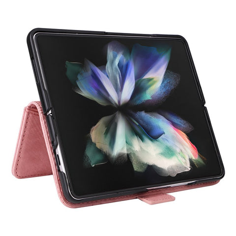 BETOPNICE 001 For Samsung Galaxy Z Fold3 5G Imprinted Stitching Line PU Leather Stand Wallet Cover Shockproof Phone Case