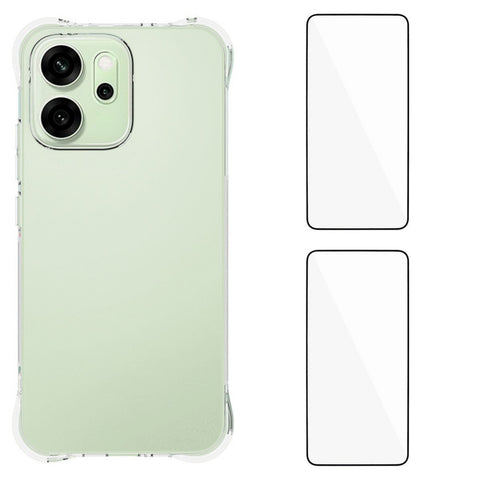 WANLONFENG For Oppo Reno14 5G (Global) TPU Case  WL2 Series 2.0mm Phone Cover with 2Pcs Tempered Glass Films