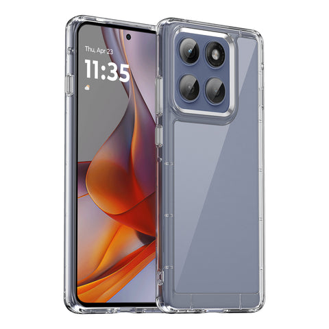 WANLONFENG For Motorola Edge 60 Pro 5G Case  MF Series TPU Acrylic Clear Phone Cover with Tempered Glass Film