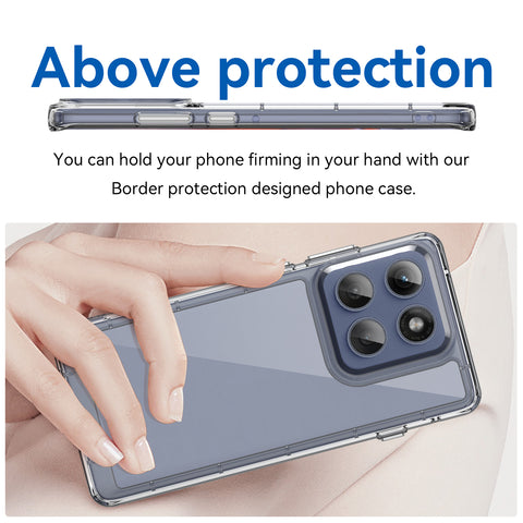 WANLONFENG For Motorola Edge 60 Pro 5G Case  MF Series TPU Acrylic Clear Phone Cover with Tempered Glass Film