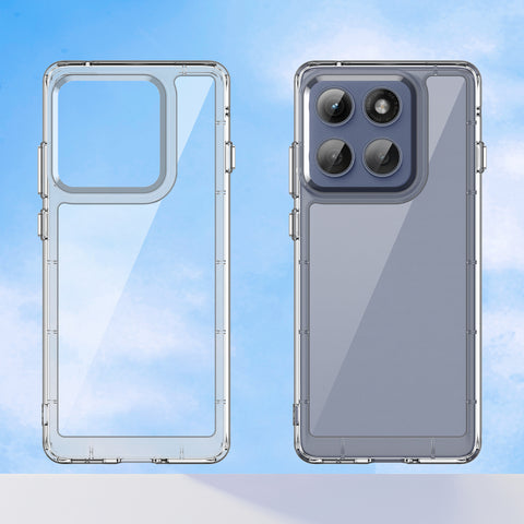 WANLONFENG For Motorola Edge 60 Pro 5G Case  MF Series TPU Acrylic Clear Phone Cover with Tempered Glass Film