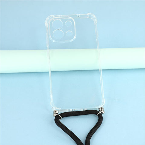 For OnePlus 13T 5G Case Reinforced Corner TPU Clear Phone Cover with Lanyard