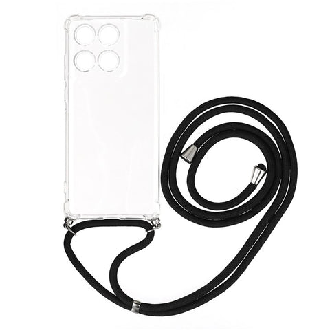 For Motorola Edge 60 5G / Edge 60 Fusion 5G Case Reinforced Corner TPU Clear Phone Cover with Lanyard