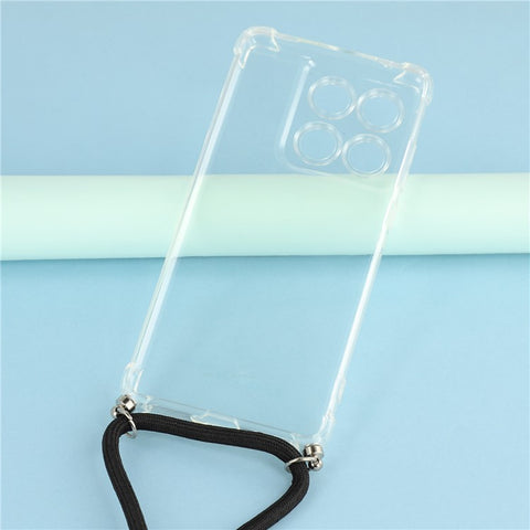 For Motorola Edge 60 5G / Edge 60 Fusion 5G Case Reinforced Corner TPU Clear Phone Cover with Lanyard