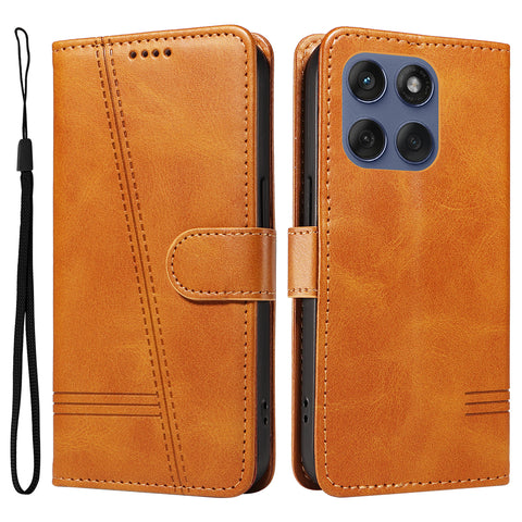 For Motorola Edge 60 5G / Motorola Edge 60 Pro 5G / Motorola Edge (2025) 5G / Motorola Edge 60 Fusion 5G Wallet Case T-Shape Lines Leather Phone Cover Stand
