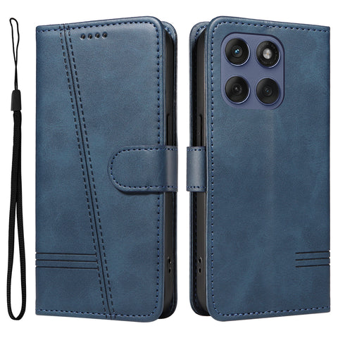 For Motorola Edge 60 5G / Motorola Edge 60 Pro 5G / Motorola Edge (2025) 5G / Motorola Edge 60 Fusion 5G Wallet Case T-Shape Lines Leather Phone Cover Stand