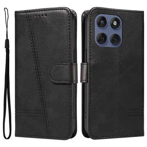For Motorola Edge 60 5G / Motorola Edge 60 Pro 5G / Motorola Edge (2025) 5G / Motorola Edge 60 Fusion 5G Wallet Case T-Shape Lines Leather Phone Cover Stand