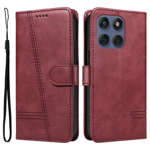 For Motorola Edge 60 5G / Motorola Edge 60 Pro 5G / Motorola Edge (2025) 5G / Motorola Edge 60 Fusion 5G Wallet Case T-Shape Lines Leather Phone Cover Stand