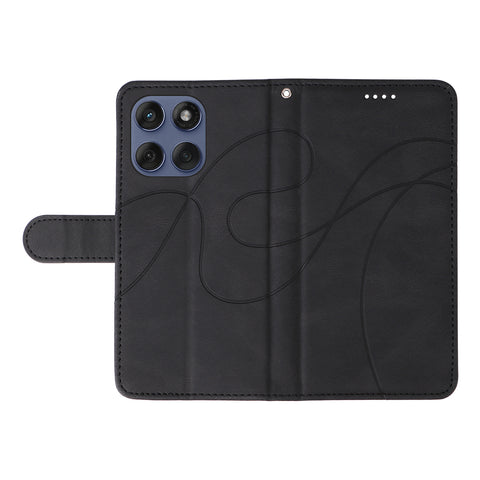 For Motorola Edge 60 5G / Motorola Edge 60 Pro 5G / Motorola Edge (2025) 5G / Motorola Edge 60 Fusion 5G Wallet Case Leather Phone Cover Stand with Curved Line Design