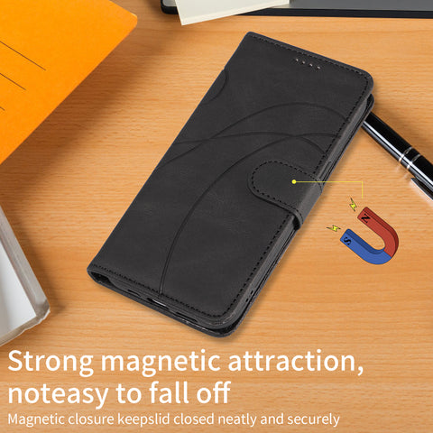 For Motorola Edge 60 5G / Motorola Edge 60 Pro 5G / Motorola Edge (2025) 5G / Motorola Edge 60 Fusion 5G Wallet Case Leather Phone Cover Stand with Curved Line Design