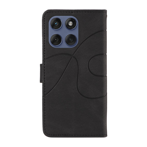 For Motorola Edge 60 5G / Motorola Edge 60 Pro 5G / Motorola Edge (2025) 5G / Motorola Edge 60 Fusion 5G Wallet Case Leather Phone Cover Stand with Curved Line Design