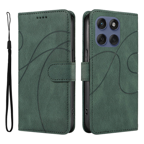 For Motorola Edge 60 5G / Motorola Edge 60 Pro 5G / Motorola Edge (2025) 5G / Motorola Edge 60 Fusion 5G Wallet Case Leather Phone Cover Stand with Curved Line Design