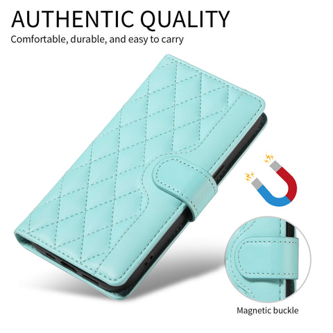For Motorola Edge 60 5G / Motorola Edge 60 Pro 5G / Motorola Edge (2025) 5G / Motorola Edge 60 Fusion 5G Wallet Case Rhombus Leather Phone Cover with Strap