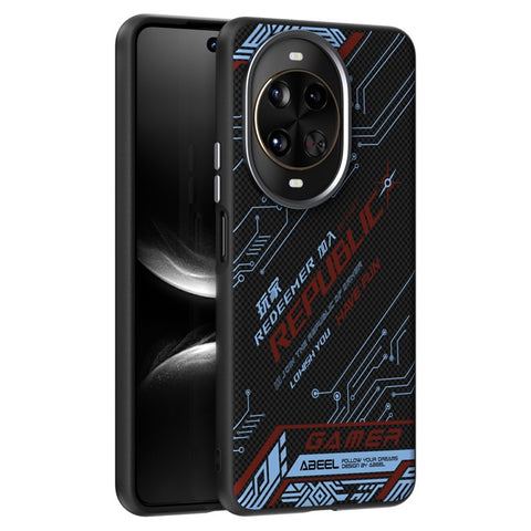 ABEEL For Huawei nova 14 Pro 5G Magnetic Case Micro-Embossing 6D Printed PC TPU Aluminum Alloy Leather Phone Cover